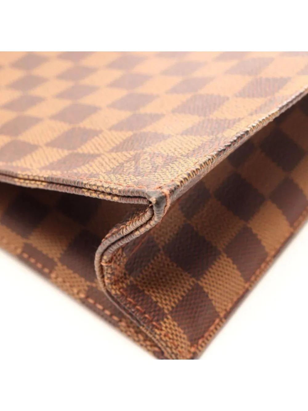 Louis Vuitton Tote Sac Plat Damier Ebene Canvas Leather